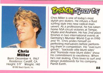 1992 Beach Sports #88 Chris Miller Back